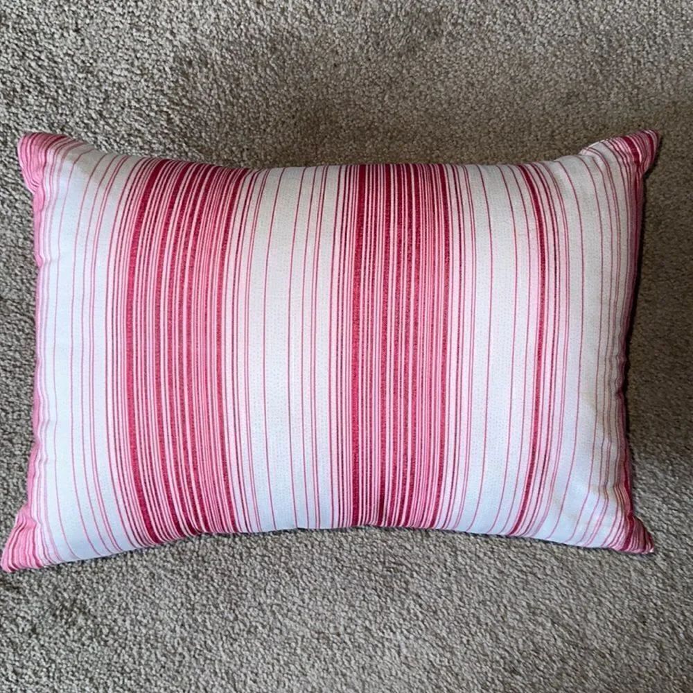Pink and Red Striped Throw Pillow!